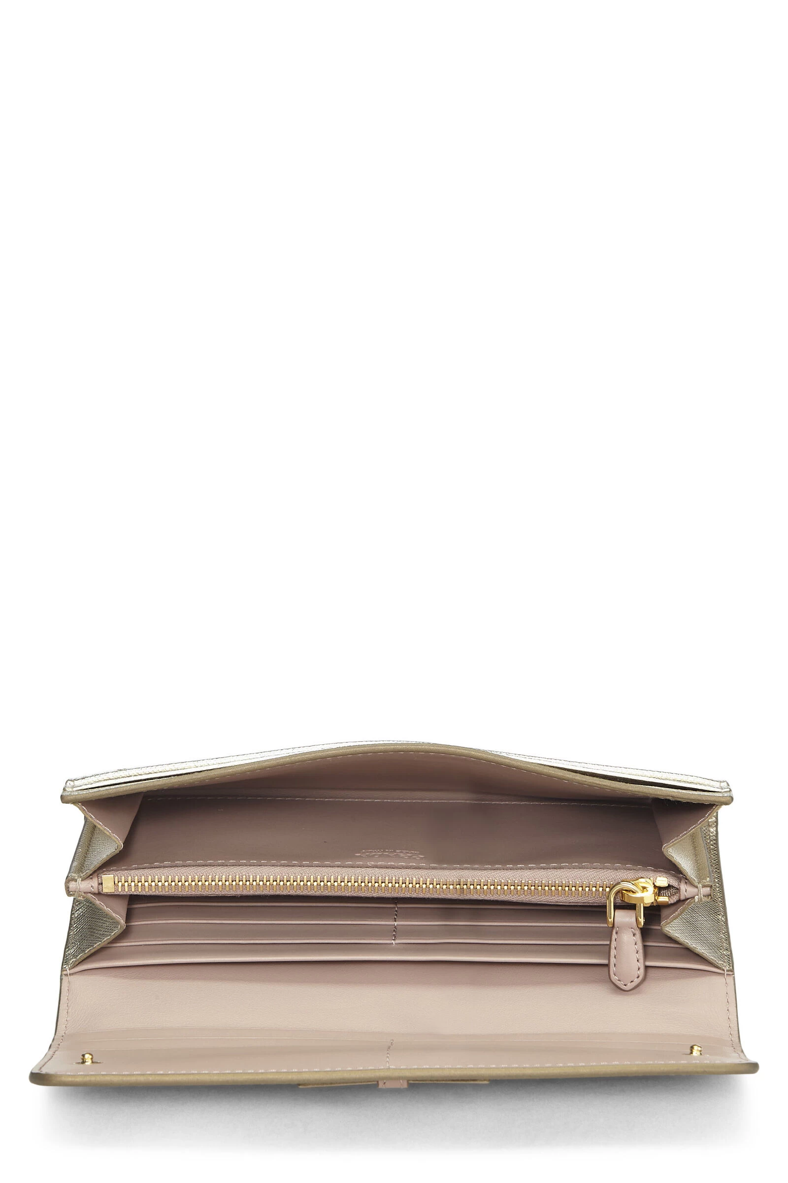 Prada Gold Saffiano Continental Wallet 4 Prada Gold Saffiano Continental Wallet - Image 4