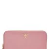 Prada Pink Saffiano Zip Around Wallet