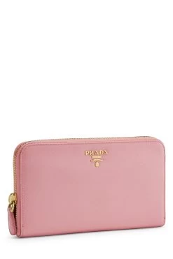 Prada Pink Saffiano Zip Around Wallet -Fashion clothing QNADVD3RPB024 2