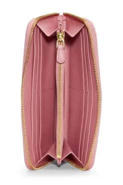 Prada Pink Saffiano Zip Around Wallet -Fashion clothing QNADVD3RPB024 4