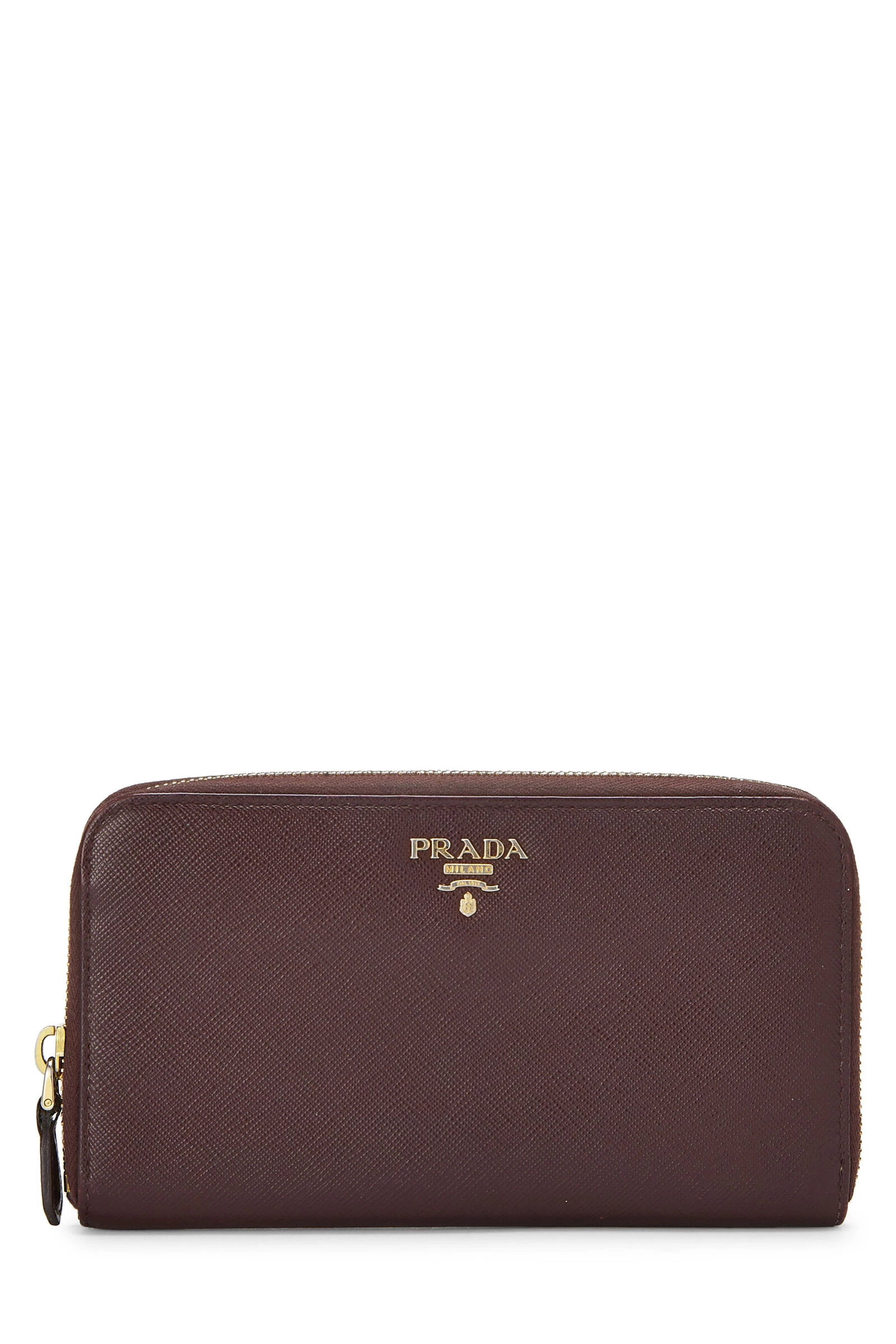 Prada Burgundy Saffiano Zip Around Wallet 1 Prada Burgundy Saffiano Zip Around Wallet
