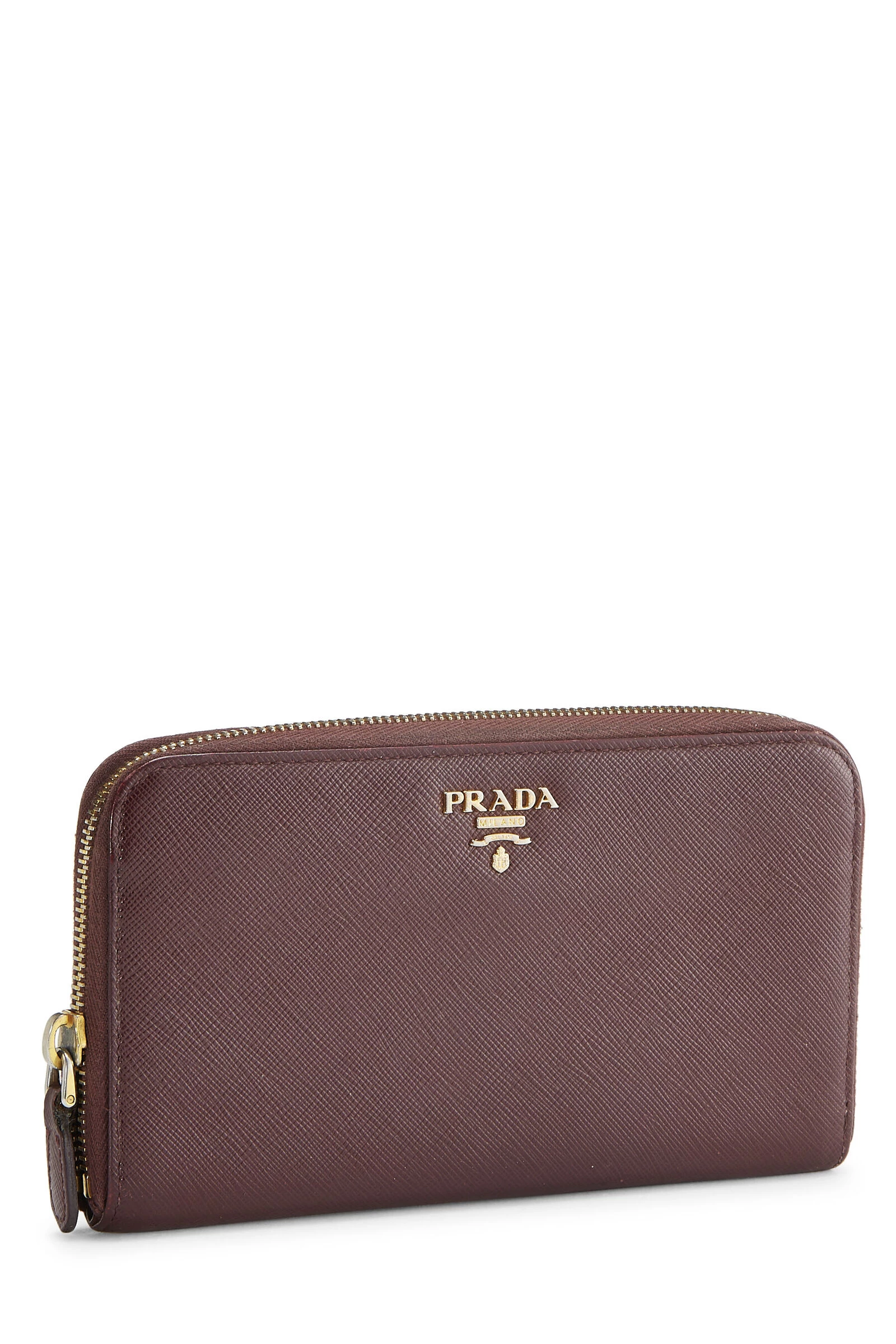 Prada Burgundy Saffiano Zip Around Wallet 2 Prada Burgundy Saffiano Zip Around Wallet - Image 2