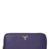 Prada Purple Vitello Daino Zip Around Wallet