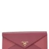Prada Pink Saffiano Envelope Wallet