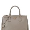 Prada Grey Saffiano Executive Tote Medium