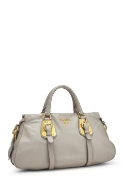 Prada Grey Calfskin Convertible Buckle Handbag -Fashion clothing QNB28N3PEB000 2