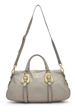 Prada Grey Calfskin Convertible Buckle Handbag -Fashion clothing QNB28N3PEB000 7