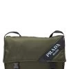 Prada Olive Green Tessuto Nylon Buckle Messenger Large