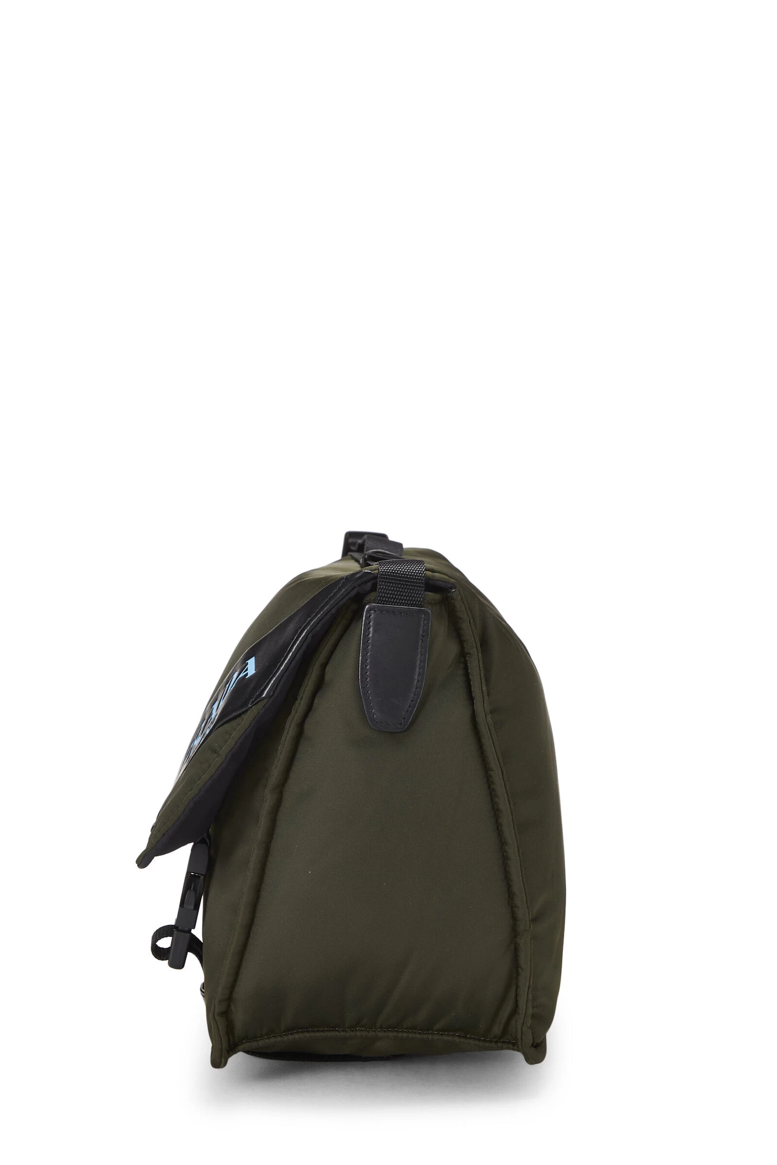 Prada Olive Green Tessuto Nylon Buckle Messenger Large 4 Prada Olive Green Tessuto Nylon Buckle Messenger Large - Image 4