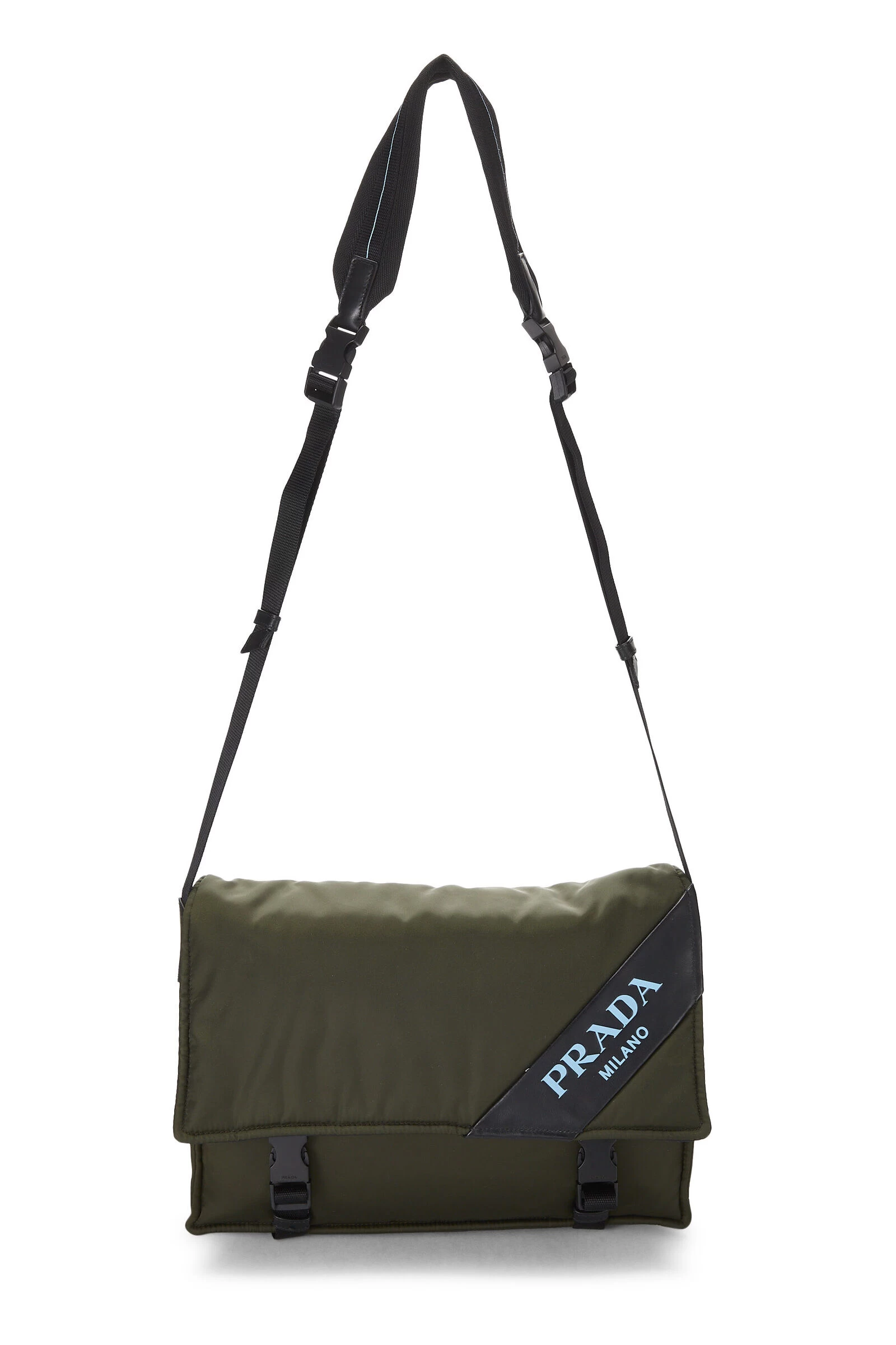 Prada Olive Green Tessuto Nylon Buckle Messenger Large 2 Prada Olive Green Tessuto Nylon Buckle Messenger Large - Image 2