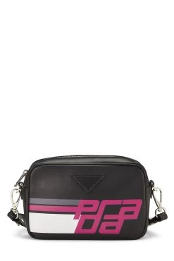 Prada Black Calfskin Logo Camera Bag