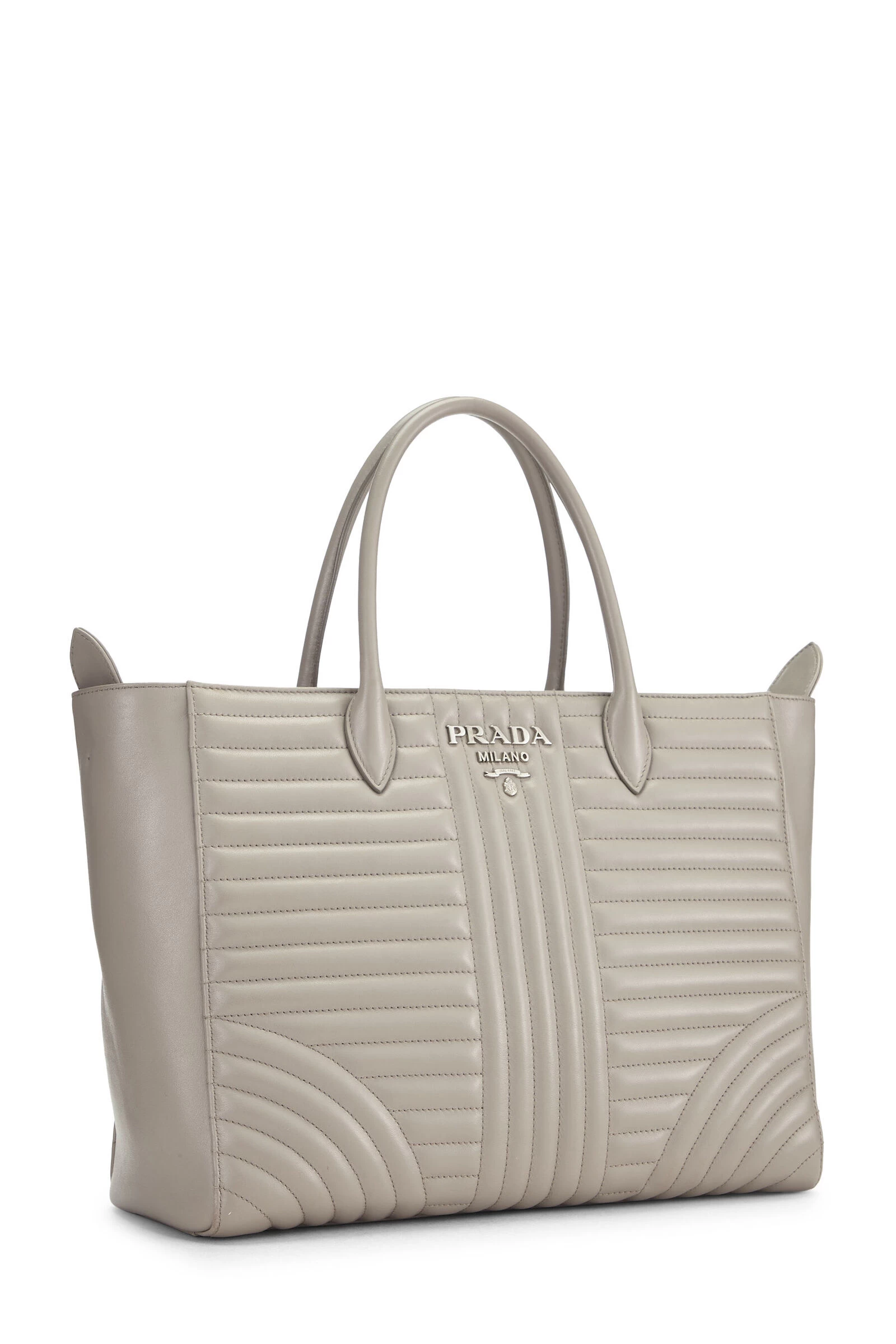 Prada Grey Calfskin Diagramme Convertible Tote 2 Prada Grey Calfskin Diagramme Convertible Tote - Image 2
