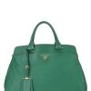 Prada Green Vitello Daino Convertible Handbag