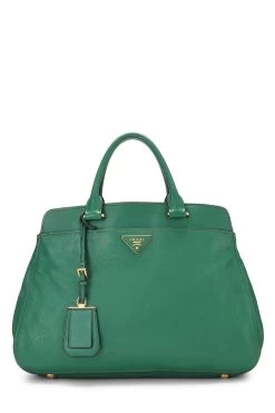 Prada Green Vitello Daino Convertible Handbag