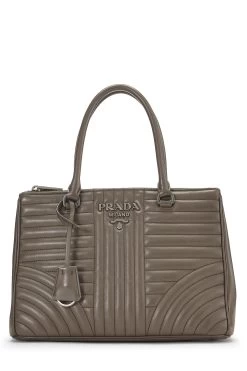 Prada Grey Calfskin Diagramme Galleria Small