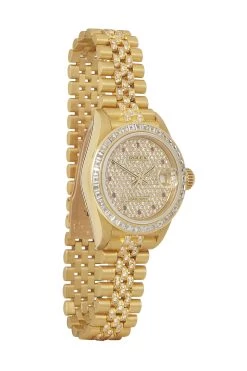 18K Yellow Gold & Ruby Pave Diamond Datejust 69128 26mm