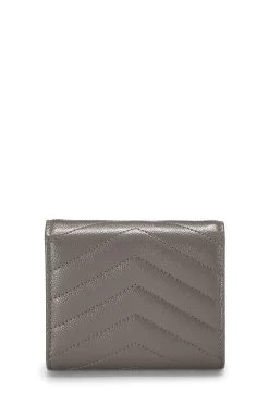 Grey Grainy Compact Wallet -Fashion clothing QTA1A218EB000 3