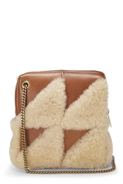 Brown Shearling Jamie Cube Bag Charm -Fashion clothing QTA4584K09001 4