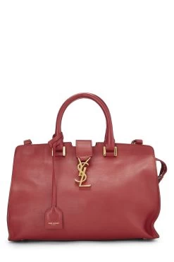 Red Soft Calfskin Monogram Cabas Small