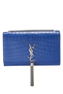 Blue Embossed Kate Tassel Medium