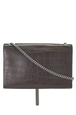 Grey Crocodile Embossed Kate Tassel Medium -Fashion clothing QTB2BQIL07001 4