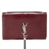 Burgundy Embossed Crocodile Kate Tassel Medium