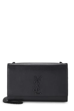 Black Grainy Calfskin Kate Medium