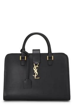 Black Calfskin Monogram Cabas Small