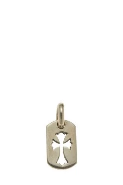 Sterling Silver Cross Dog Tag Charm Small